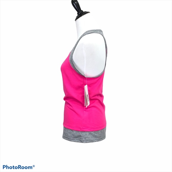 adidas Ultimate loose fit racer back pink and gray tank top - Picture 4 of 8